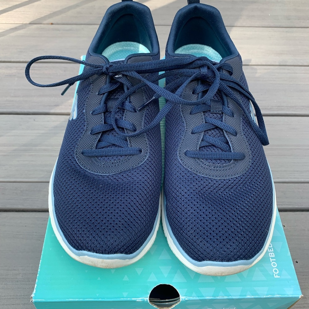 Skechers Flex Appeal 4.0 Air Cooled Memory Foam Brilliant View Blue Sz10